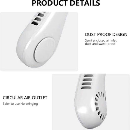 Portable Bladeless Air Cooling Neck Fan. مروحة تبريد للرقبة بدون شفرات محمولة