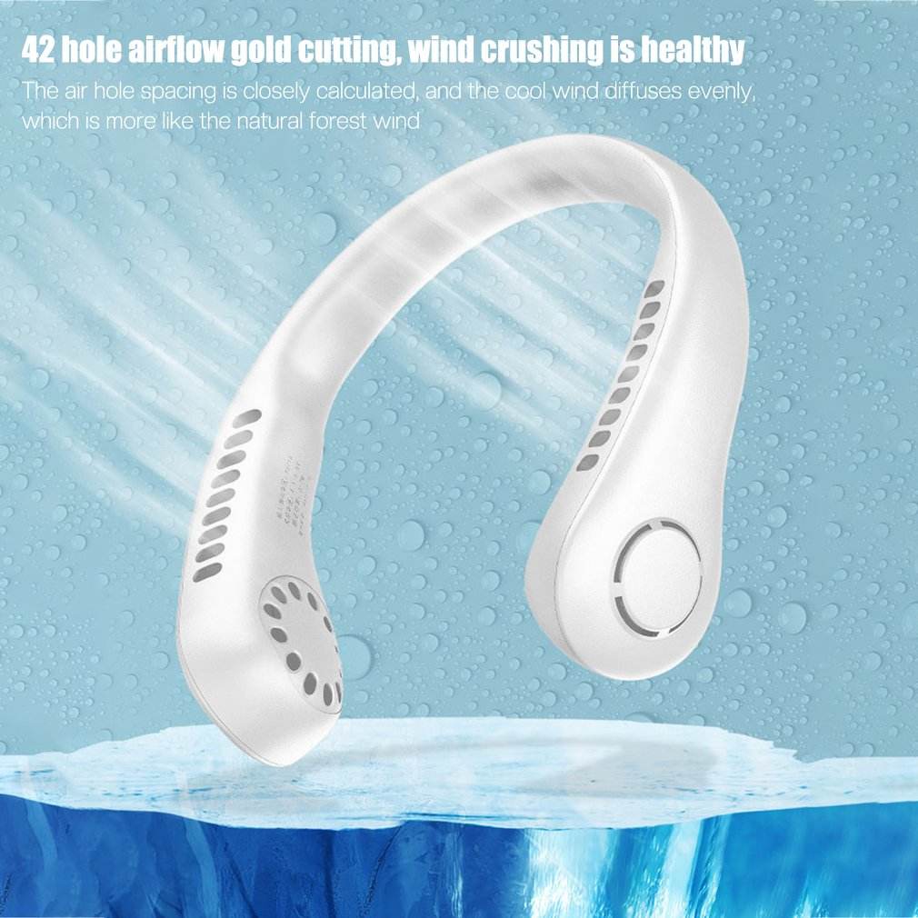Portable Bladeless Air Cooling Neck Fan. مروحة تبريد للرقبة بدون شفرات محمولة