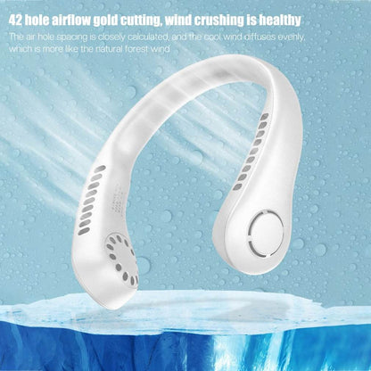Portable Bladeless Air Cooling Neck Fan. مروحة تبريد للرقبة بدون شفرات محمولة