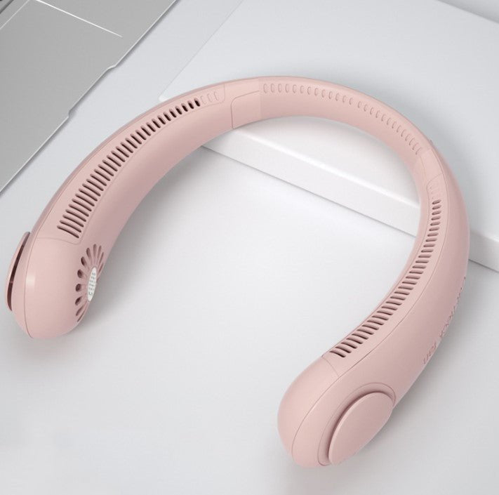 Portable Bladeless Air Cooling Neck Fan. مروحة تبريد للرقبة بدون شفرات محمولة