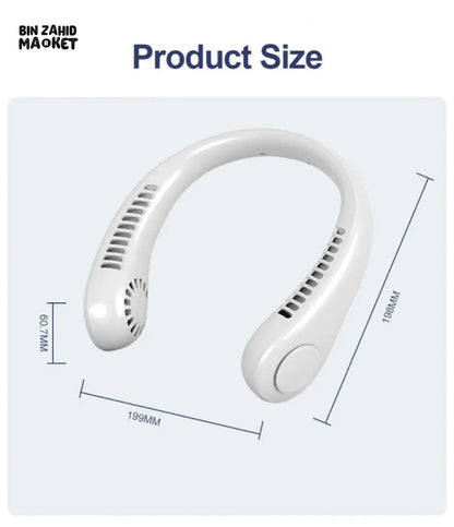 Portable Bladeless Air Cooling Neck Fan. مروحة تبريد للرقبة بدون شفرات محمولة